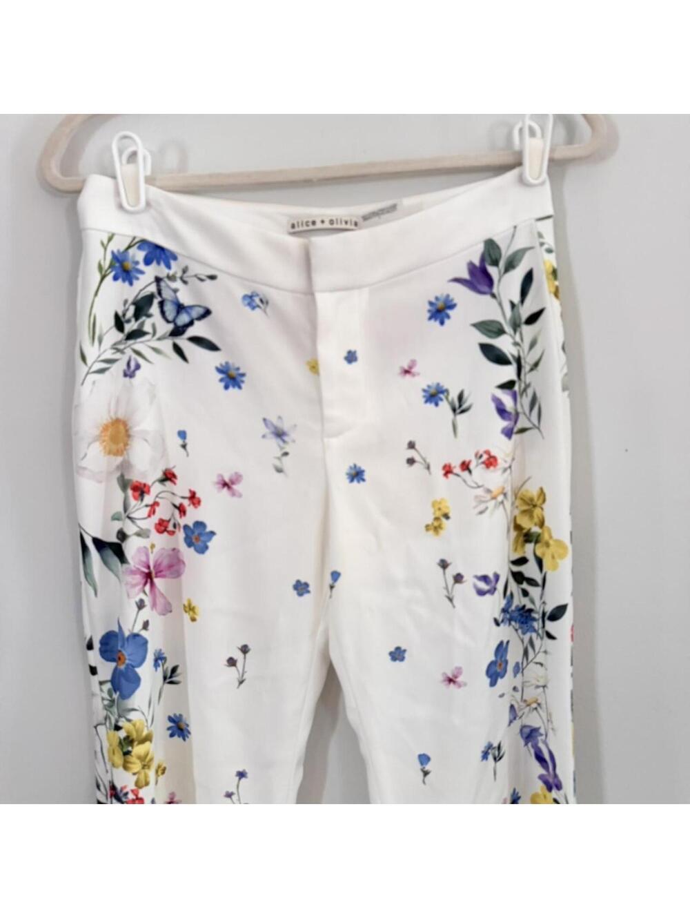 Alice + Olivia Andrew Placed Floral Slim Bootcut Pants - Picture 7 of 12